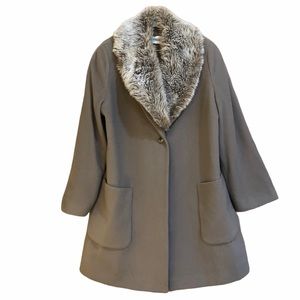 Vintage Windsmoor Wool Cashmere Trench Coat Fur 10